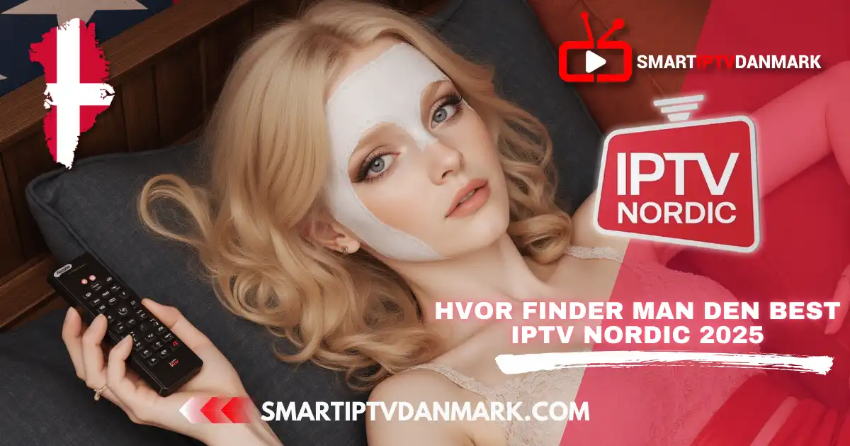 Kvinde slapper af med fjernbetjening – Best IPTV Nordic 2025, IPTV Danmark 4K og billig IPTV udbyder
